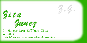 zita guncz business card